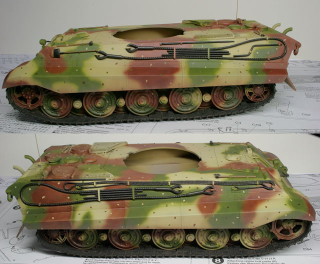 キングタイガー側面塗装状態